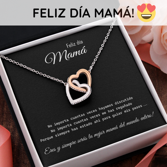 La mejor Mamá del Mundo - Collar corazones entrelazados