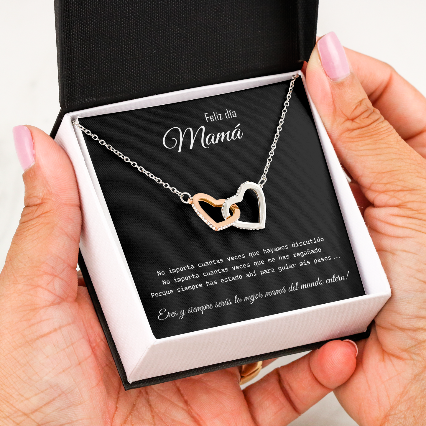 La mejor Mamá del Mundo - Collar corazones entrelazados